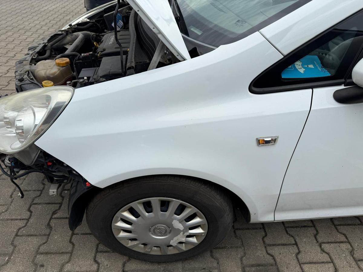 Opel Corsa D original Kotflügel links Z474 Casablancaweiss BJ10